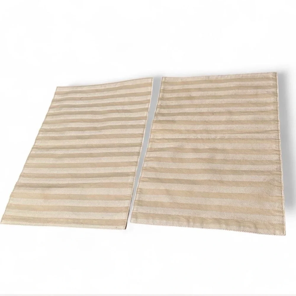 Cream and White Stripes Placemats Set of 2